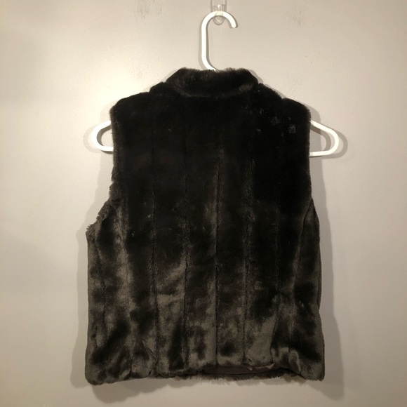 Ann Taylor LOFT Brown Faux Fur Vest Size XS - Picture 2 of 8